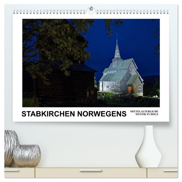 Stabkirchen Norwegens - Mittelalterliche Mystik in Holz (hochwertiger Premium Wandkalender 2026 DIN A2 quer) Kunstdruck in Hochglanz