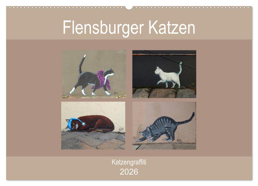 Flensburger Katzen (Wandkalender 2026 DIN A2 quer) CALVENDO Monatskalender