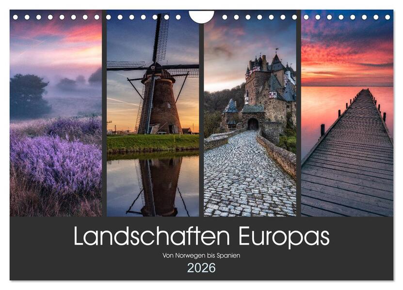 Landschaften Europas (Wandkalender 2026 DIN A4 quer) CALVENDO Monatskalender