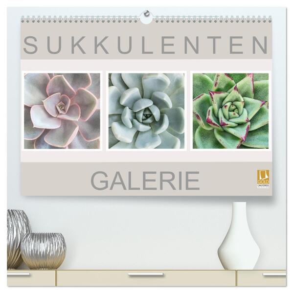 Sukkulenten Galerie (hochwertiger Premium Wandkalender 2026 DIN A2 quer) Kunstdruck in Hochglanz