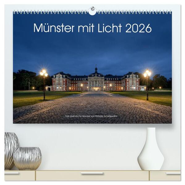 Münster mit Licht (hochwertiger Premium Wandkalender 2026 DIN A2 quer) Kunstdruck in Hochglanz