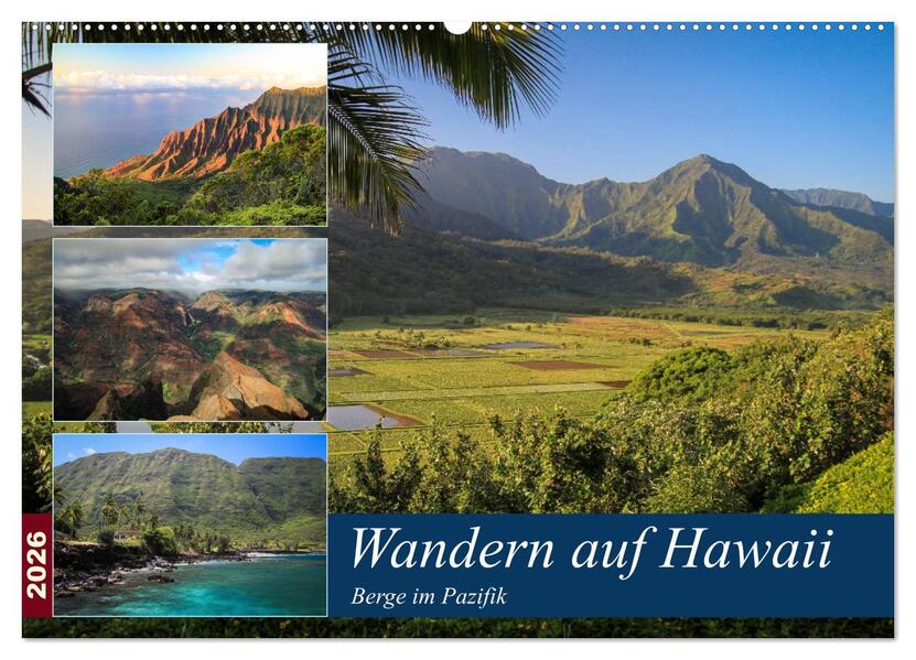 Wandern auf Hawaii - Berge im Pazifik (Wandkalender 2026 DIN A2 quer) CALVENDO Monatskalender