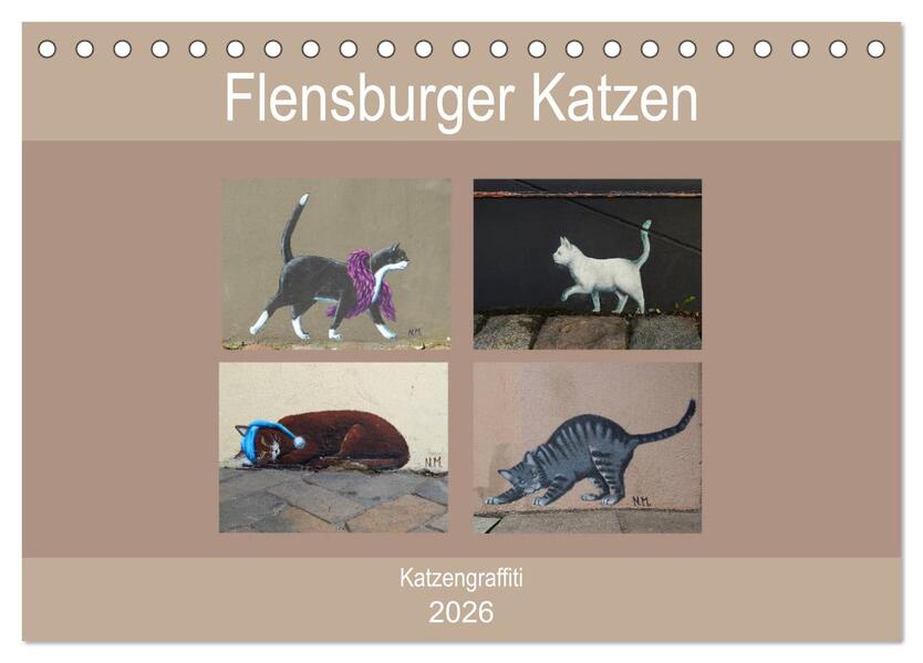 Flensburger Katzen (Tischkalender 2026 DIN A5 quer) CALVENDO Monatskalender
