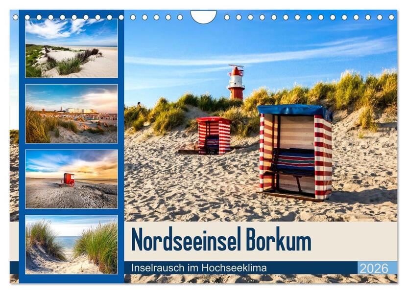 Nordseeinsel Borkum - Inselrausch im Hochseeklima (Wandkalender 2026 DIN A4 quer) CALVENDO Monatskalender