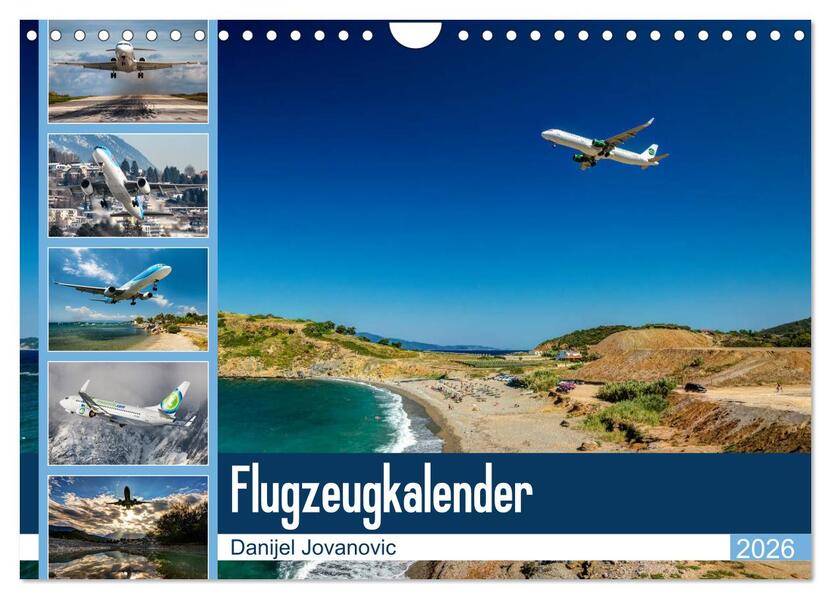 Flugzeugkalender 2026 (Wandkalender 2026 DIN A4 quer) CALVENDO Monatskalender