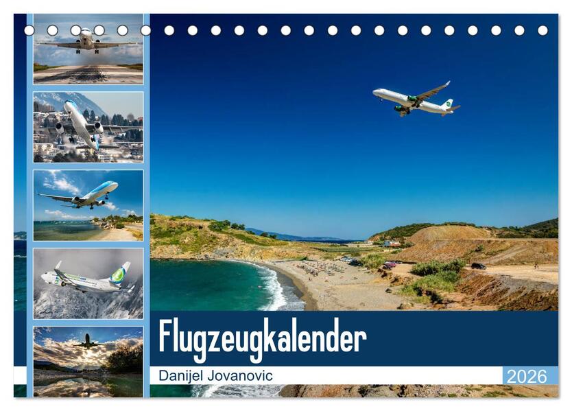 Flugzeugkalender 2026 (Tischkalender 2026 DIN A5 quer) CALVENDO Monatskalender