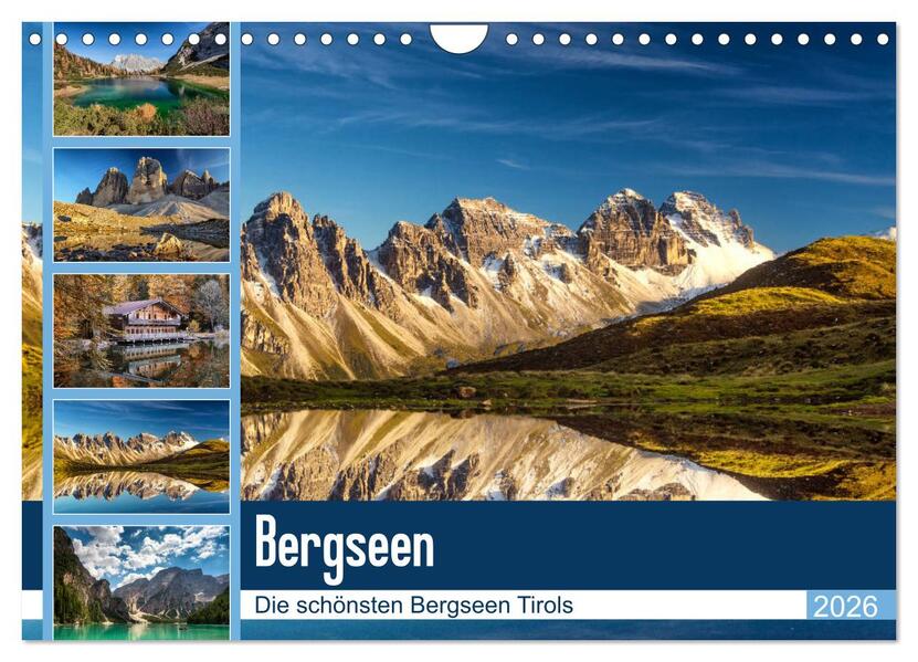 Tiroler Bergseen (Wandkalender 2026 DIN A4 quer) CALVENDO Monatskalender