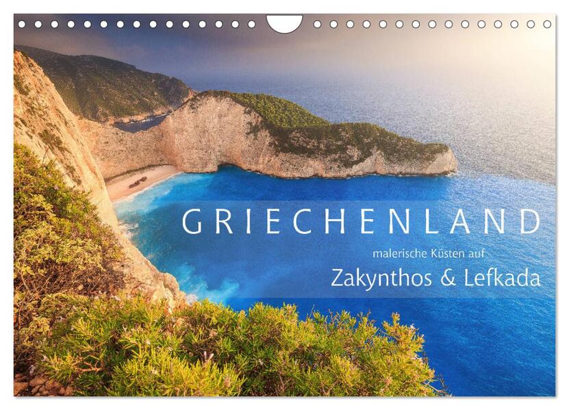 Griechenland - Malerische Küsten auf Zakynthos und Lefkada (Wandkalender 2026 DIN A4 quer) CALVENDO Monatskalender