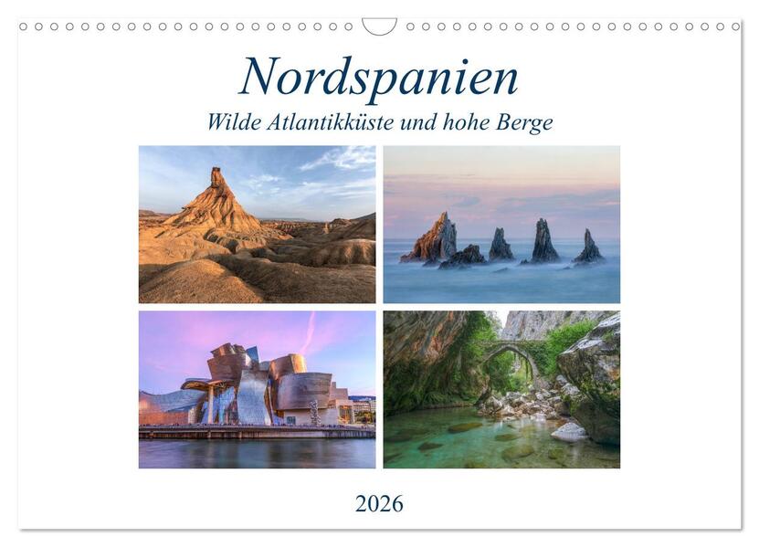 Nordspanien wilde Atlantikküste und hohe Berge (Wandkalender 2026 DIN A3 quer) CALVENDO Monatskalender