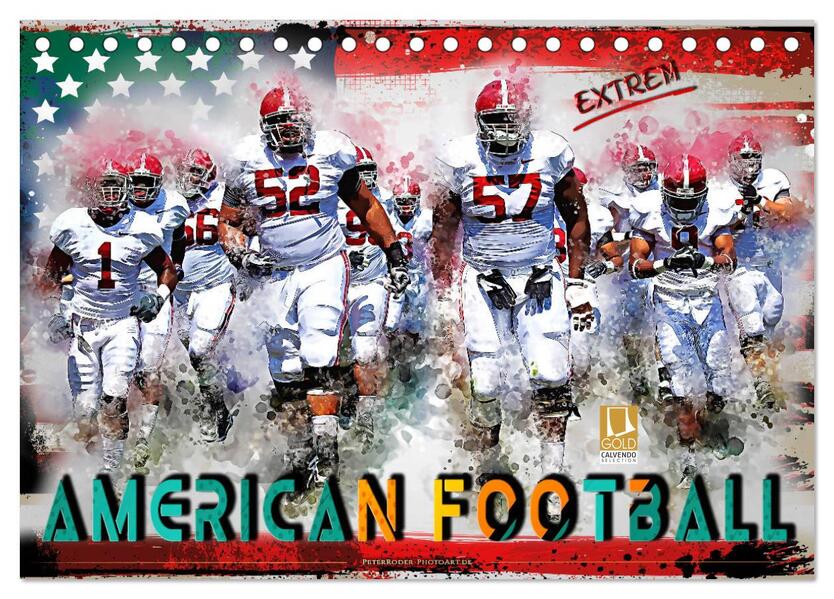 American Football extrem (Tischkalender 2026 DIN A5 quer) CALVENDO Monatskalender