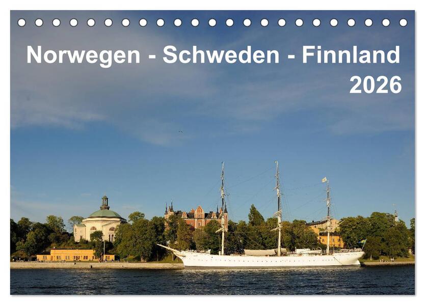 Norwegen - Schweden - Finnland (Tischkalender 2026 DIN A5 quer) CALVENDO Monatskalender