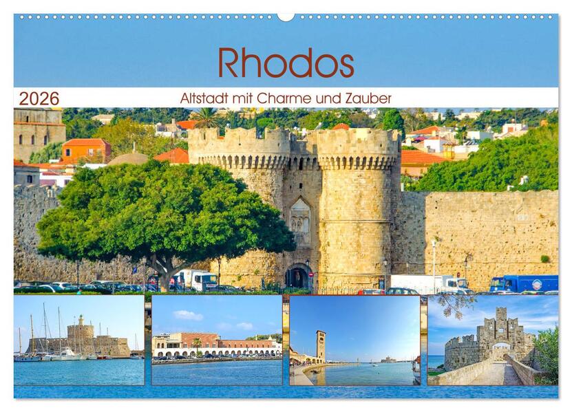 Rhodos - Altstadt mit Charme und Zauber (Wandkalender 2026 DIN A2 quer) CALVENDO Monatskalender