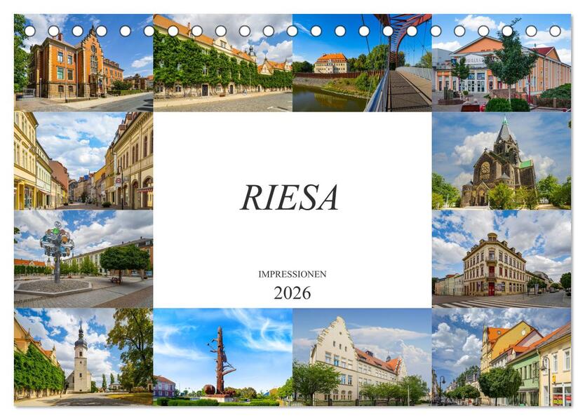 Riesa Impressionen (Tischkalender 2026 DIN A5 quer) CALVENDO Monatskalender