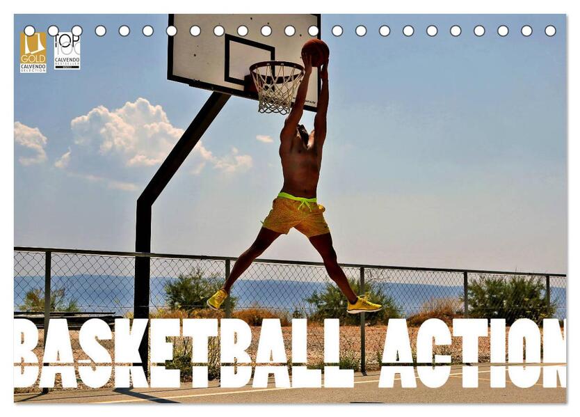 Basketball Action (Tischkalender 2026 DIN A5 quer) CALVENDO Monatskalender