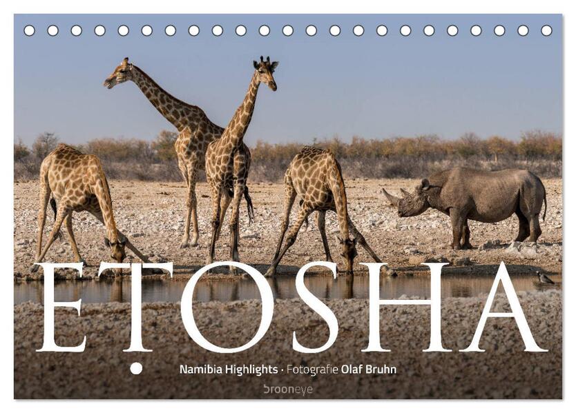 ETOSHA - Namibia Highlights (Tischkalender 2026 DIN A5 quer) CALVENDO Monatskalender