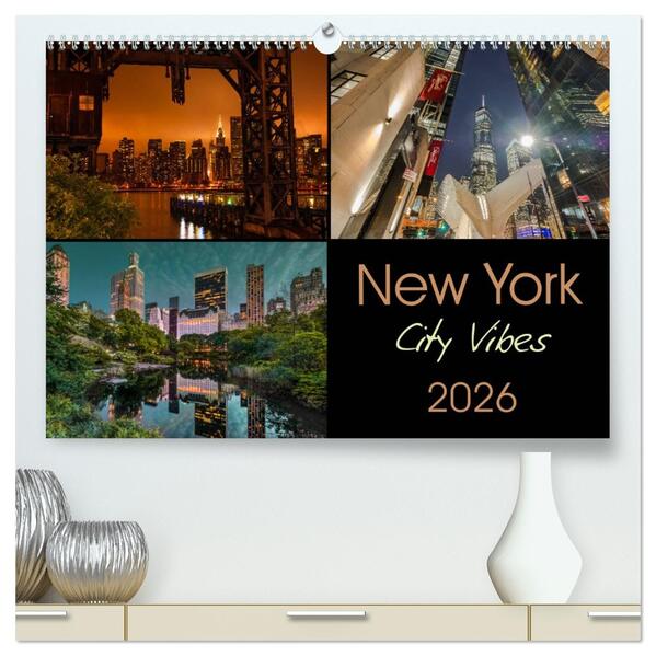 New York City Vibes (hochwertiger Premium Wandkalender 2026 DIN A2 quer) Kunstdruck in Hochglanz