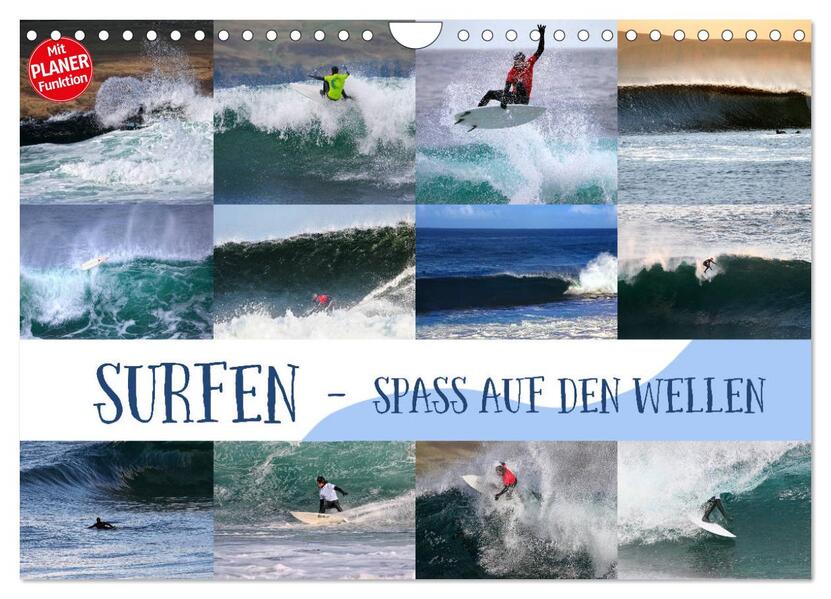 Surfen - Spaß auf den Wellen (Wandkalender 2026 DIN A4 quer) CALVENDO Monatskalender