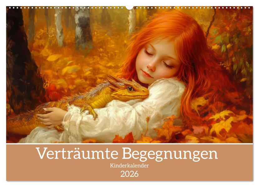Verträumte Begegnungen - Kinderkalender (Wandkalender 2026 DIN A2 quer) CALVENDO Monatskalender