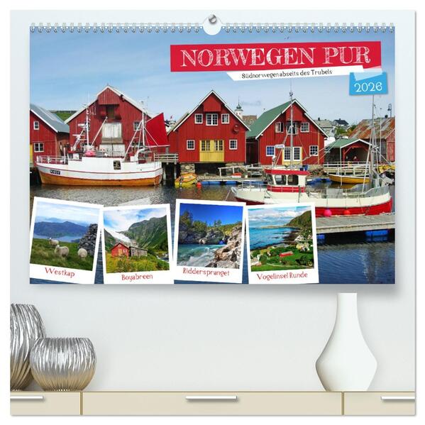 Norwegen PUR (hochwertiger Premium Wandkalender 2026 DIN A2 quer) Kunstdruck in Hochglanz