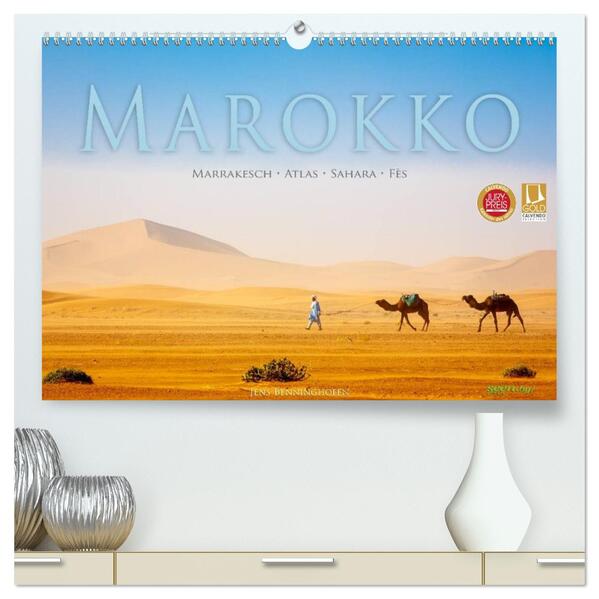 Marokko: Marrakesch Atlas Sahara Fès (hochwertiger Premium Wandkalender 2026 DIN A2 quer) Kunstdruck in Hochglanz