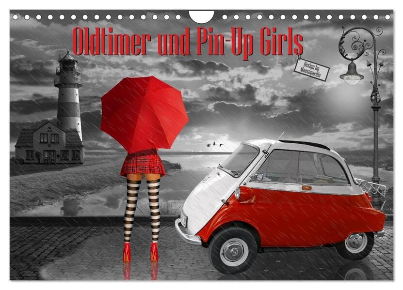 Oldtimer und Pin-Up Girls by Mausopardia (Wandkalender 2026 DIN A4 quer) CALVENDO Monatskalender