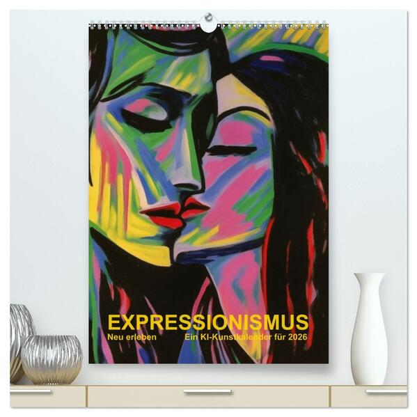EXPRESSIONISMUS Neu Erleben Ein KI-Kunstkalender (hochwertiger Premium Wandkalender 2026 DIN A2 hoch) Kunstdruck in Hochglanz