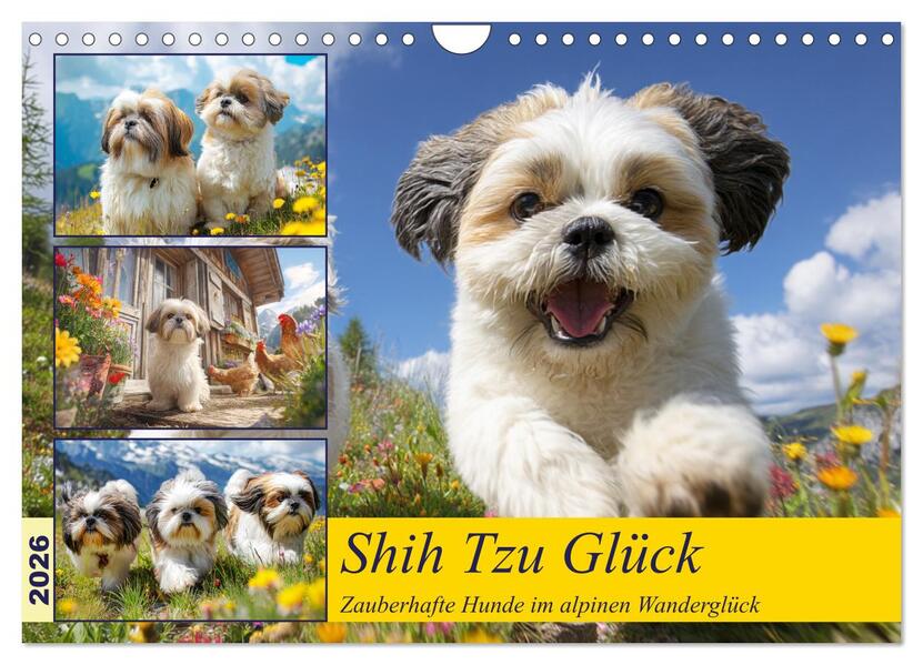 Shih Tzu Glück. Zauberhafte Hunde im alpinen Wanderglück (Wandkalender 2026 DIN A4 quer) CALVENDO Monatskalender