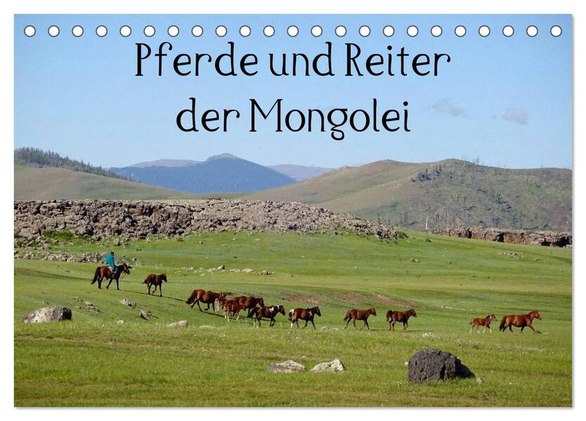 Pferde und Reiter der Mongolei (Tischkalender 2026 DIN A5 quer) CALVENDO Monatskalender