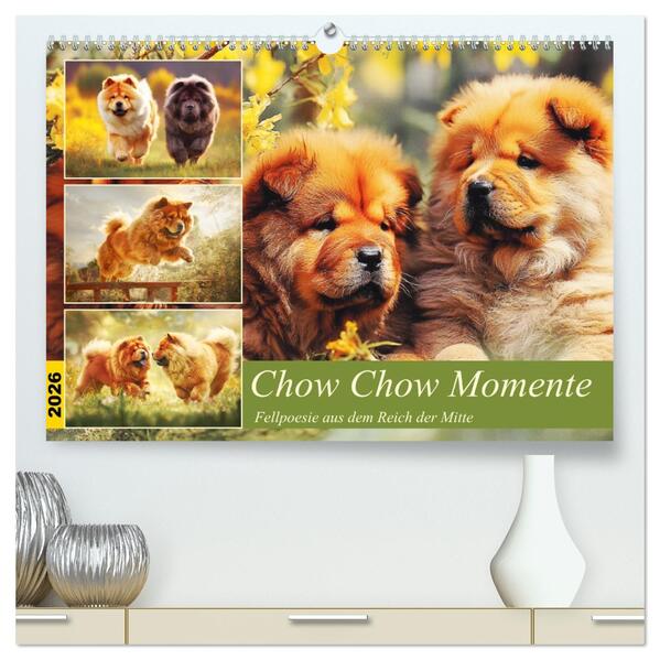 Chow Chow Momente. Fellpoesie aus dem Reich der Mitte (hochwertiger Premium Wandkalender 2026 DIN A2 quer) Kunstdruck in Hochglanz