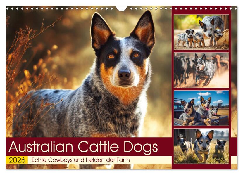 Australian Cattle Dogs. Echte Cowboys und Helden der Farm (Wandkalender 2026 DIN A3 quer) CALVENDO Monatskalender