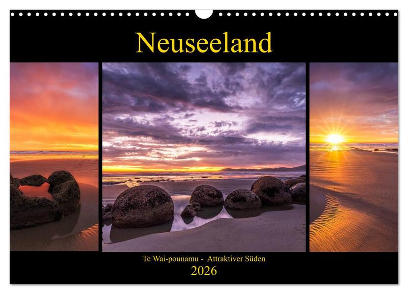 Neuseeland - Attraktiver Süden (Wandkalender 2026 DIN A3 quer) CALVENDO Monatskalender