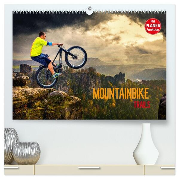Mountainbike Trails (hochwertiger Premium Wandkalender 2026 DIN A2 quer) Kunstdruck in Hochglanz