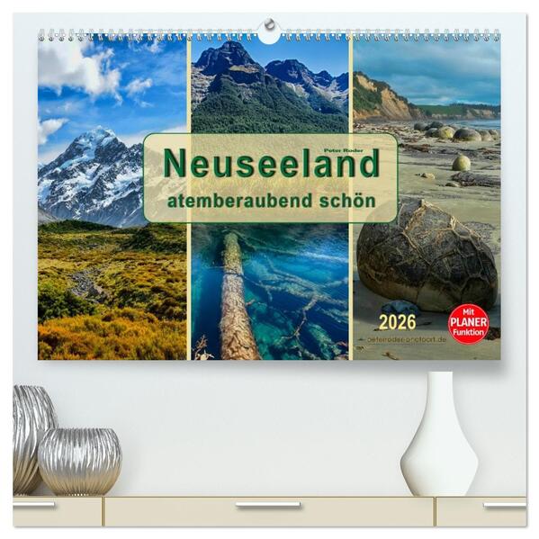 Neuseeland - atemberaubend schön (hochwertiger Premium Wandkalender 2026 DIN A2 quer) Kunstdruck in Hochglanz