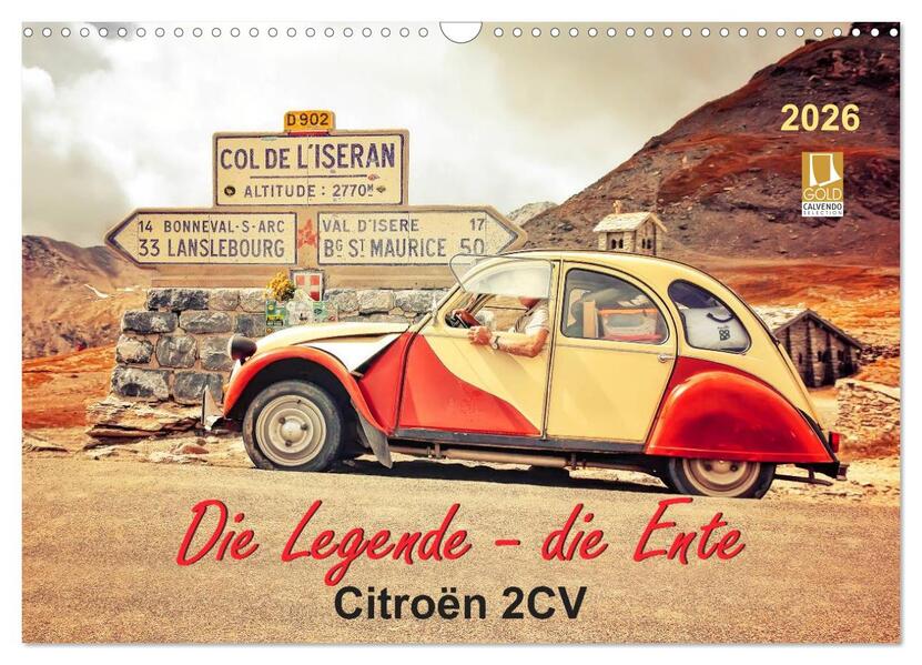 Die Legende - die Ente Citroën 2CV (Wandkalender 2026 DIN A3 quer) CALVENDO Monatskalender