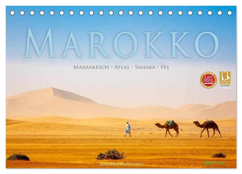 Marokko: Marrakesch Atlas Sahara Fès (Tischkalender 2026 DIN A5 quer) CALVENDO Monatskalender