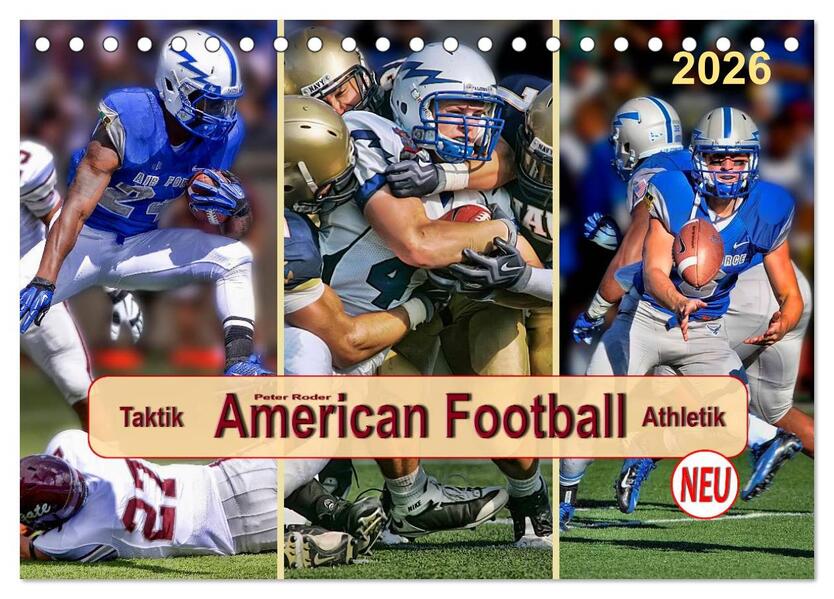 American Football - Taktik und Athletik (Tischkalender 2026 DIN A5 quer) CALVENDO Monatskalender