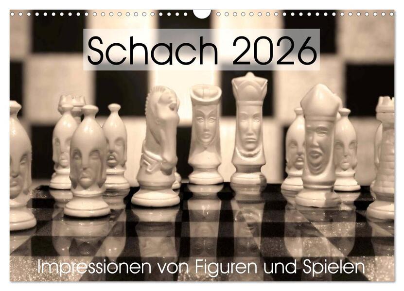 Schach 2026. Impressionen von Figuren und Spielen (Wandkalender 2026 DIN A3 quer) CALVENDO Monatskalender