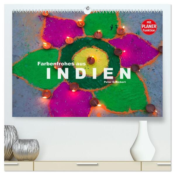Farbenfrohes aus Indien (hochwertiger Premium Wandkalender 2026 DIN A2 quer) Kunstdruck in Hochglanz