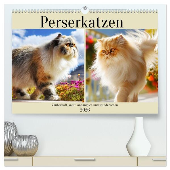 Perserkatzen. Zauberhaft sanft anhänglich und wunderschön (hochwertiger Premium Wandkalender 2026 DIN A2 quer) Kunstdruck in Hochglanz