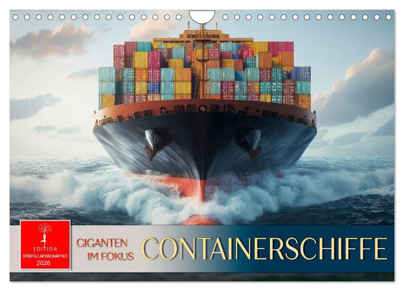 Containerschiffe - Giganten im Fokus (Wandkalender 2026 DIN A4 quer) CALVENDO Monatskalender