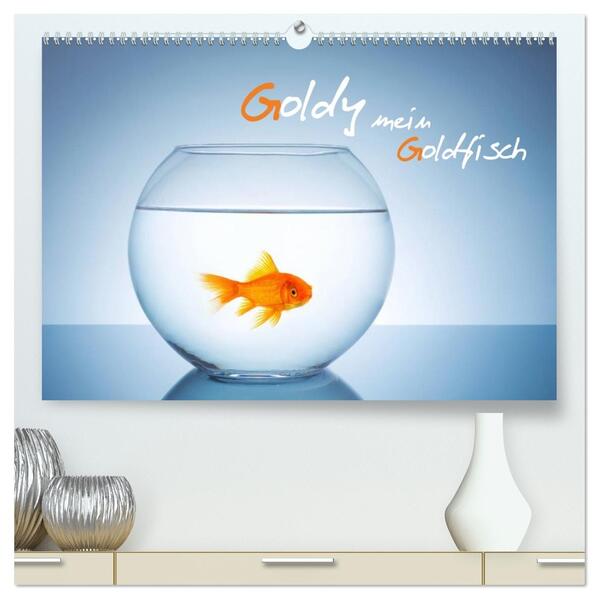 Goldy - mein Goldfisch (hochwertiger Premium Wandkalender 2026 DIN A2 quer) Kunstdruck in Hochglanz