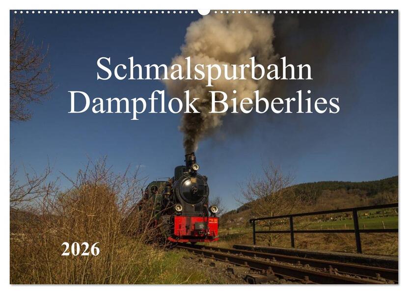 Schmalspurbahn Dampflok Bieberlies (Wandkalender 2026 DIN A2 quer) CALVENDO Monatskalender