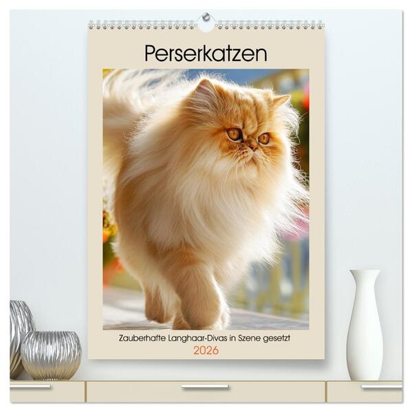 Perserkatzen. Zauberhafte Langhaar-Divas in Szene gesetzt (hochwertiger Premium Wandkalender 2026 DIN A2 hoch) Kunstdruck in Hochglanz