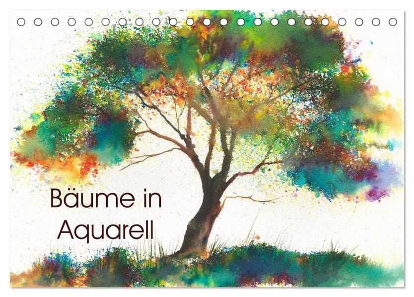 Bäume in Aquarell (Tischkalender 2026 DIN A5 quer) CALVENDO Monatskalender