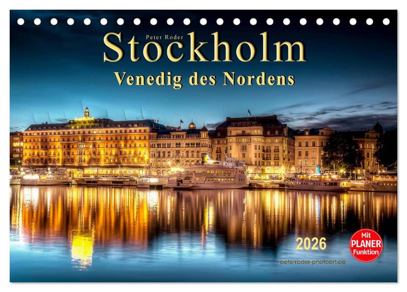 Stockholm - Venedig des Nordens (Tischkalender 2026 DIN A5 quer) CALVENDO Monatskalender