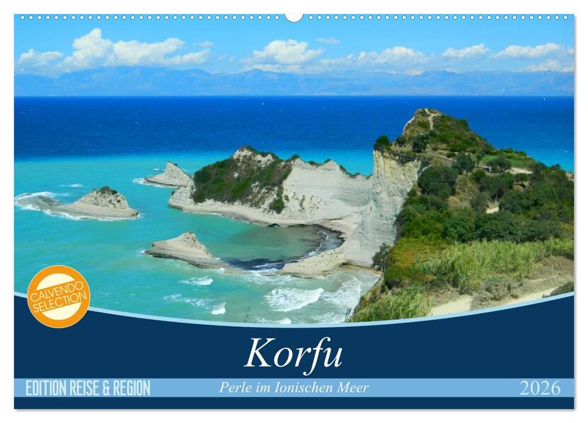 Korfu Perle im Ionischen Meer (Wandkalender 2026 DIN A2 quer) CALVENDO Monatskalender
