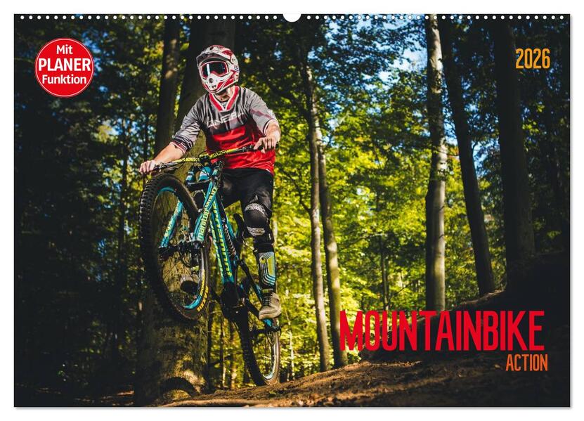 Mountainbike Action (Wandkalender 2026 DIN A2 quer) CALVENDO Monatskalender