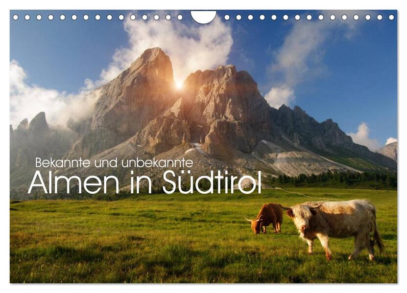 Bekannte und unbekannte Almen in Südtirol (Wandkalender 2026 DIN A4 quer) CALVENDO Monatskalender