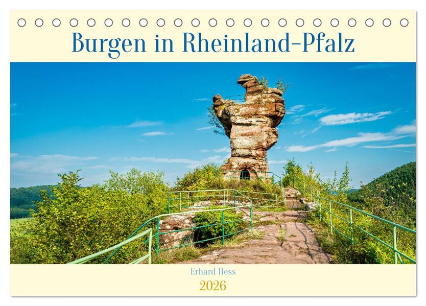 Burgen in Rheinland-Pfalz (Tischkalender 2026 DIN A5 quer) CALVENDO Monatskalender