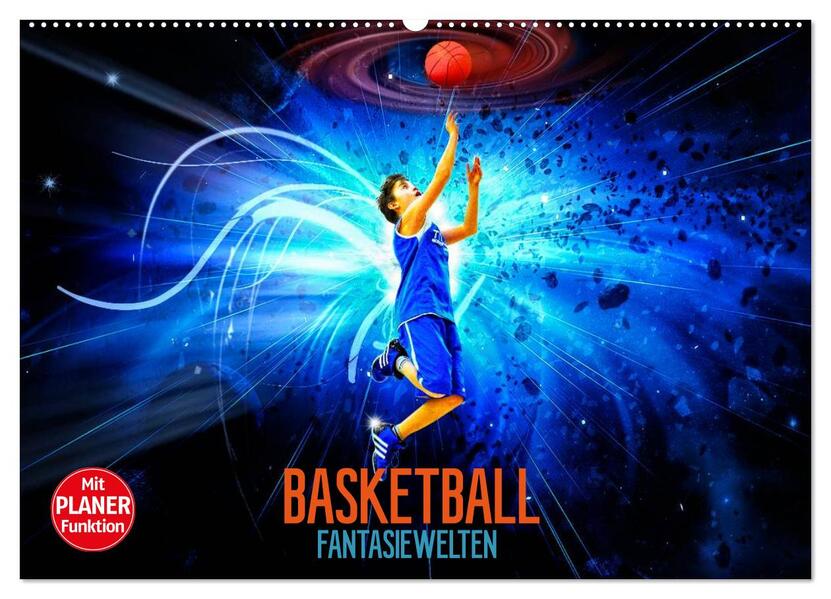Basketball Fantasiewelten (Wandkalender 2026 DIN A2 quer) CALVENDO Monatskalender
